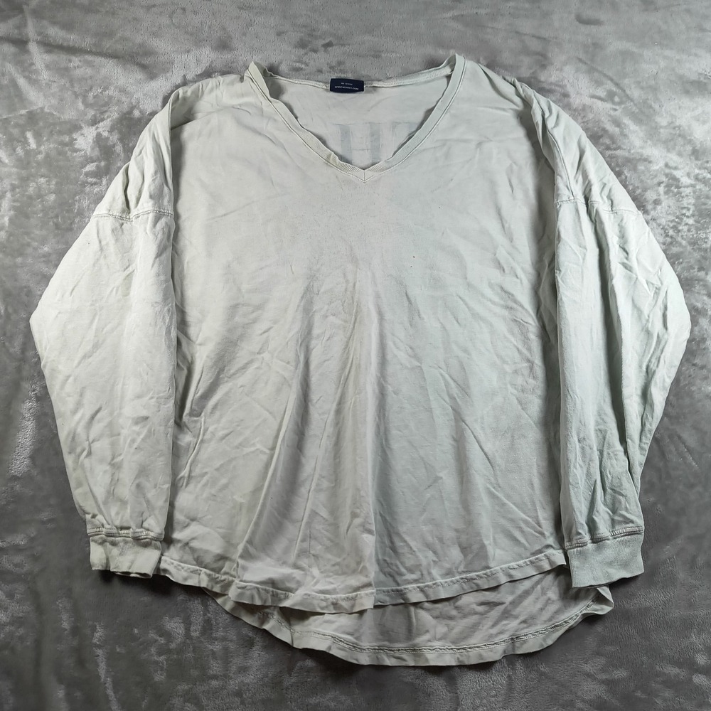 North Fork Spirit Jersey Shirt Men Large Off White Long Sleeve V Neck Cotton Usa View 2
